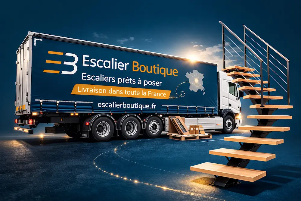 Livraison escalier prêt à poser sécurisé en France